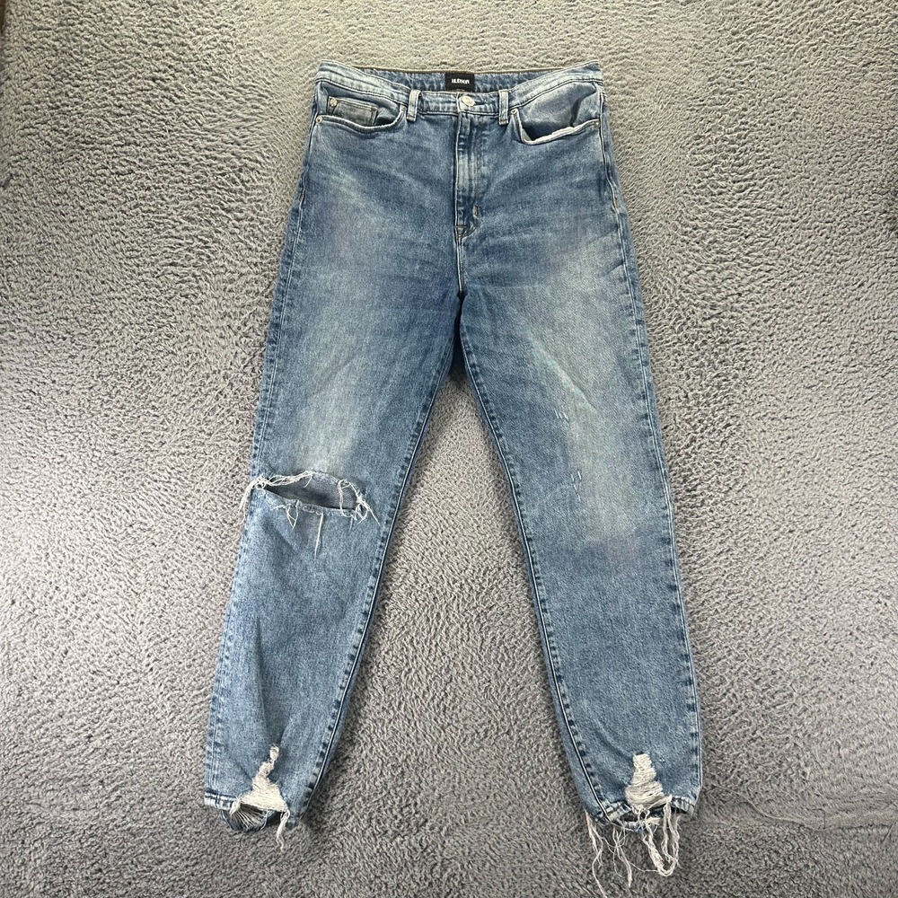 Hudson Zooey Jeans Womens 30X28 Blue Denim Straight Cropped Distressed Stretch